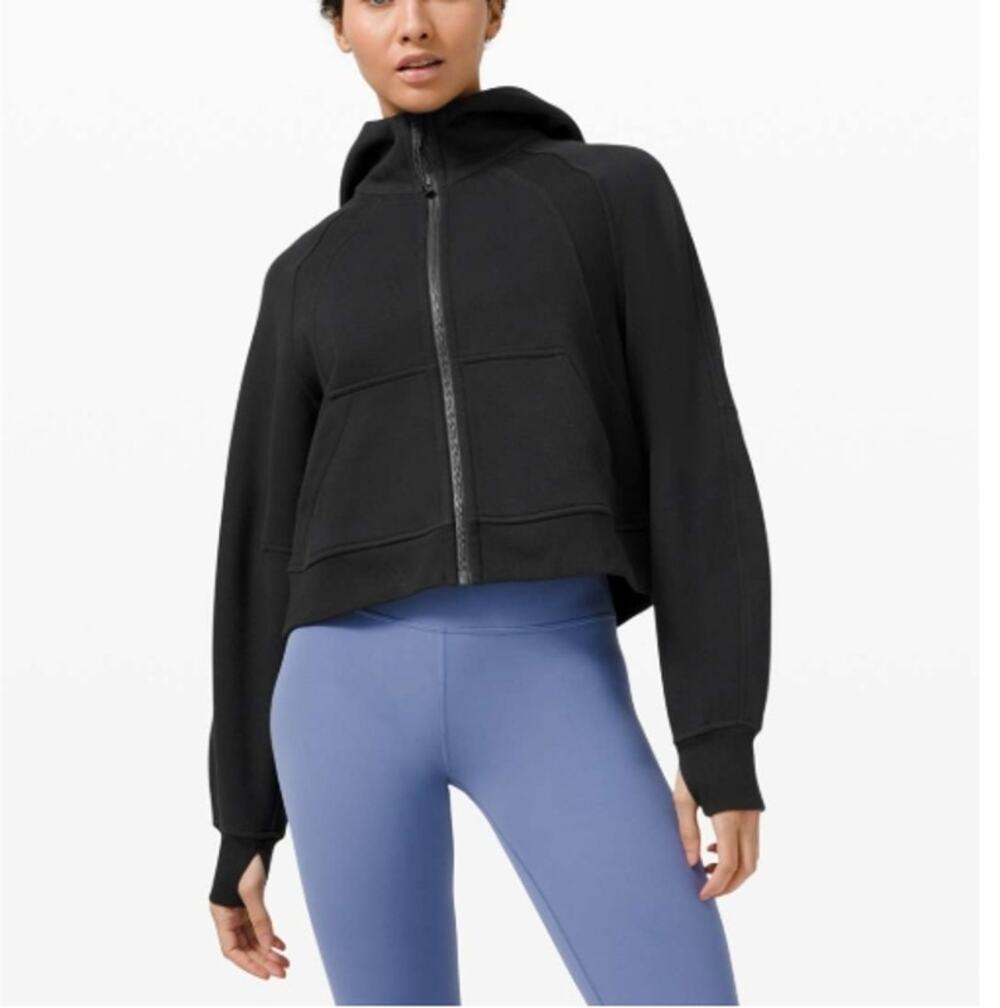 Lululemon Scuba Oversized Full Zip Black  W3EOZS : Light Cotton Terry Size M/L